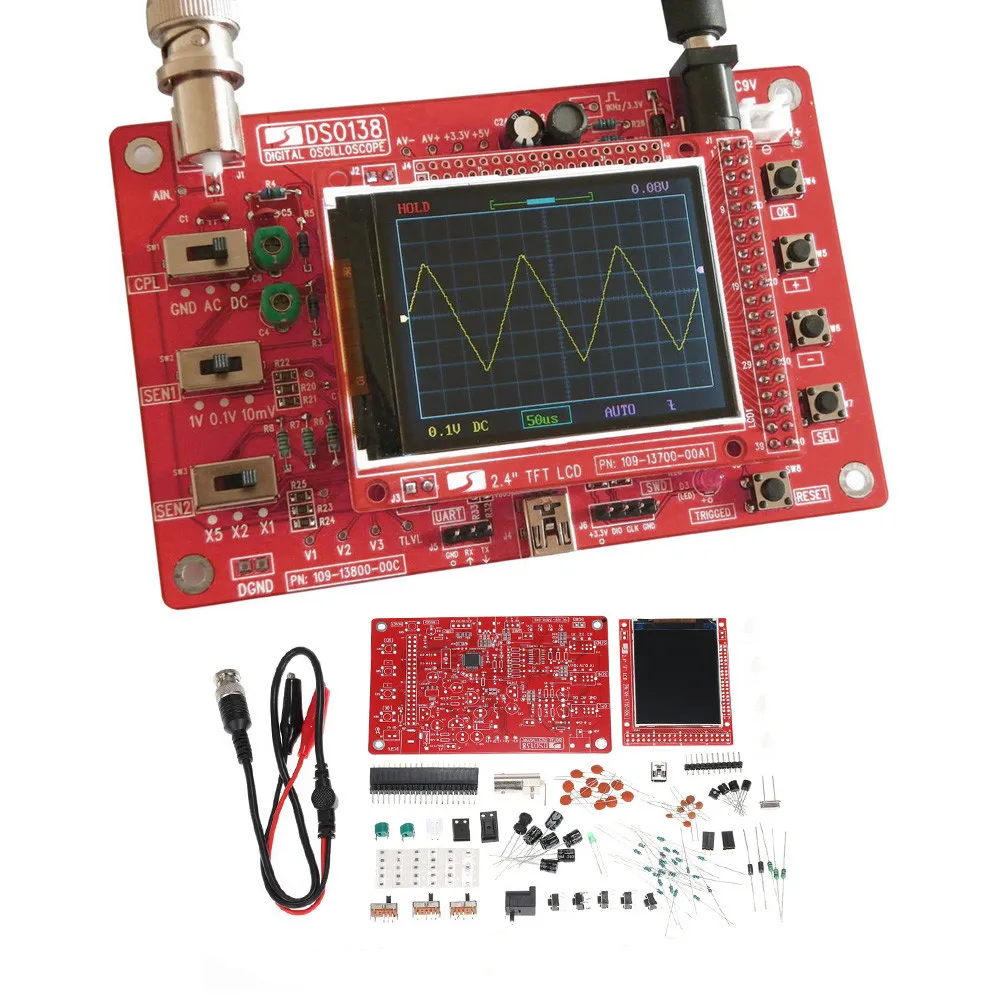 DSO138 2," TFT карманный цифровой осциллограф DIY Kit части для изготовления Osciloscopio ручного электронного обучения Set1Msp