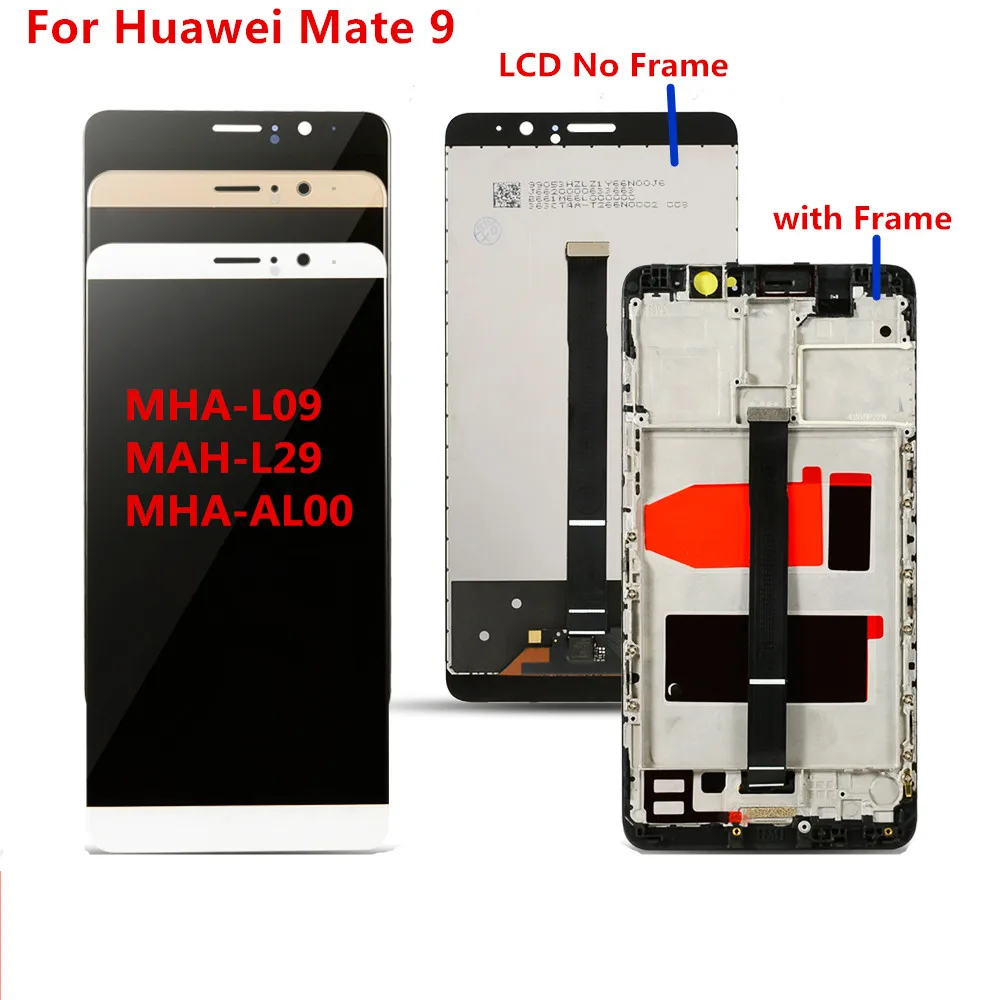 

Original 1920x1080 Display For HUAWEI Mate 9 LCD With Touch Screen Digitizer Assembly Replacement Repair Parts With Frame