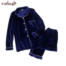 Fdfklak New Gold Velvet Pajamas Women Spring Autumn Pajama Set Long Sleeve Ladies Sleepwear Pijama Vintage Pyjamas Tracksuit