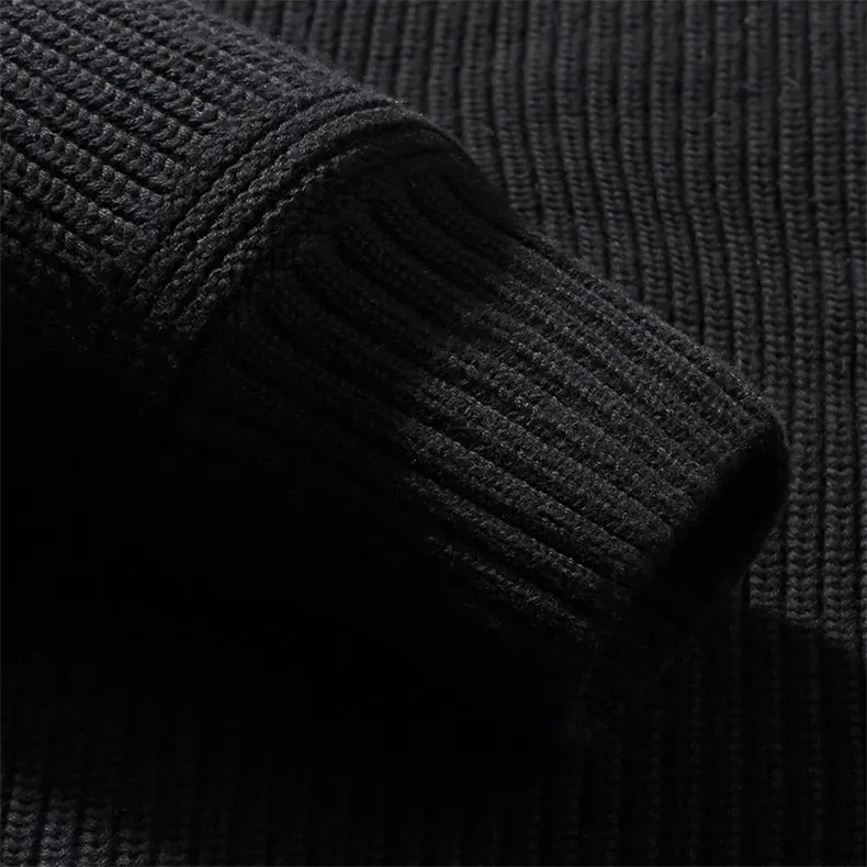2018 Thicken Mock-Neck Sweater Male Cotton Knitted Turtlenck Men Sweater Autumn Turtle-neck Pullover Man Winter High Neck Jumper 02