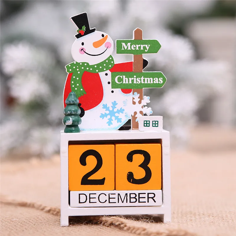 Новинка, прекрасный Рождественский деревянный календарь, домашний офис, настольный орнамент, рождественские украшения для дома, детские рождественские подарки