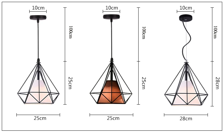 Современный подвесной светильник в клетку, железный минималистичный ретро скандинавский Лофт пирамида, подвесной светильник, металлическая Подвесная лампа E27 для помещений ZDD0004
