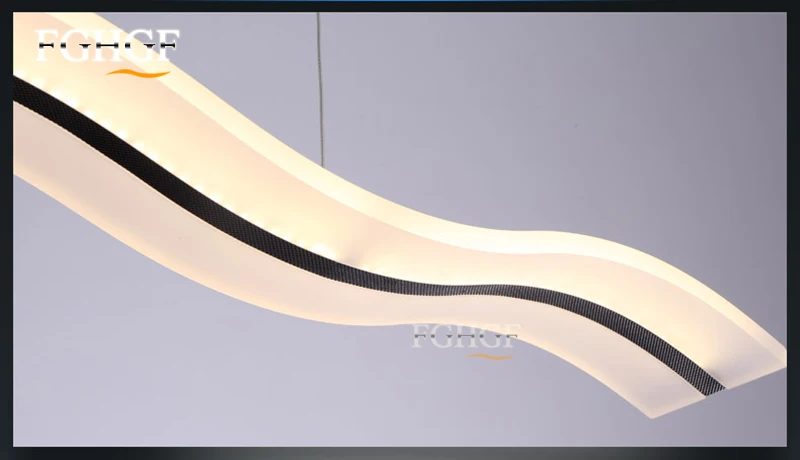 Hanging Modern Led Chandelier Lights For Dining Room Bar suspension Wave luminaire Lustres Chandeliers Lamp Lighting Fixtures (7)