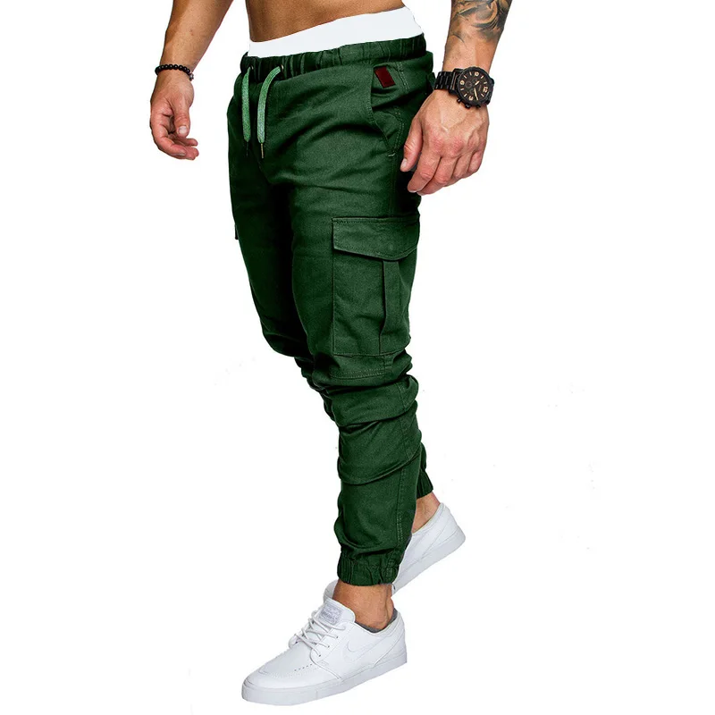 Брендовые мужские штаны с несколькими карманами в стиле хип-хоп, шаровары для бега, мужские брюки, мужские одноцветные штаны для бега, спортивные штаны, большие размеры M-4XL