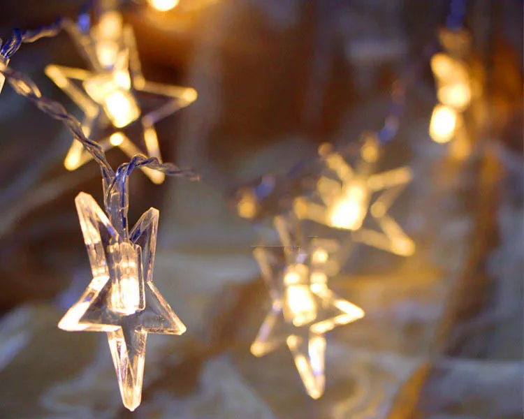 

10M 80 LED String lights Star Shaped Fairy Lights For Wedding Party Christmas Holiday Lighting Home Decor Garland Decorations