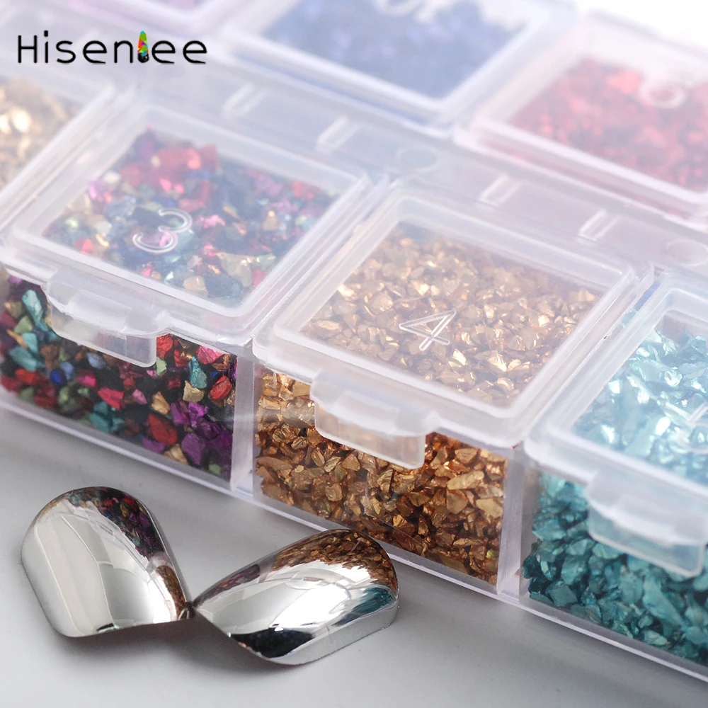 

12Colors / BOX high quality new hot fashion charm small stone glass rhinestone DIY nails flash art popular decorative design