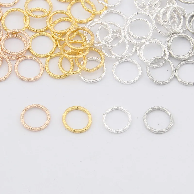 

50pcs 8/10/12/15/18/20mm Gold Silver Patterns Jump Rings Split Rings Bracelet Earrings Making Accessories DIY Jewelry Findings