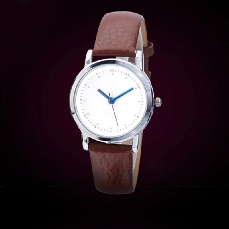 Watch Counterclockwise Quartz Female Watch Stainless Steel Dial Leather