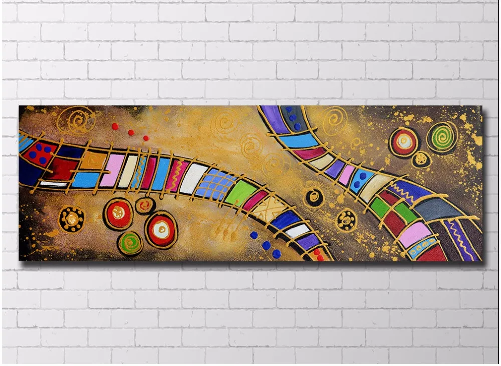 Colorful railroad painting 60X180