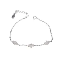 Очаровательный браслет AAA Sparking Pave tiny cute Hamsa hand Girl женский лучший подарок настоящий модный браслет Fatima из стерлингового серебра пробы