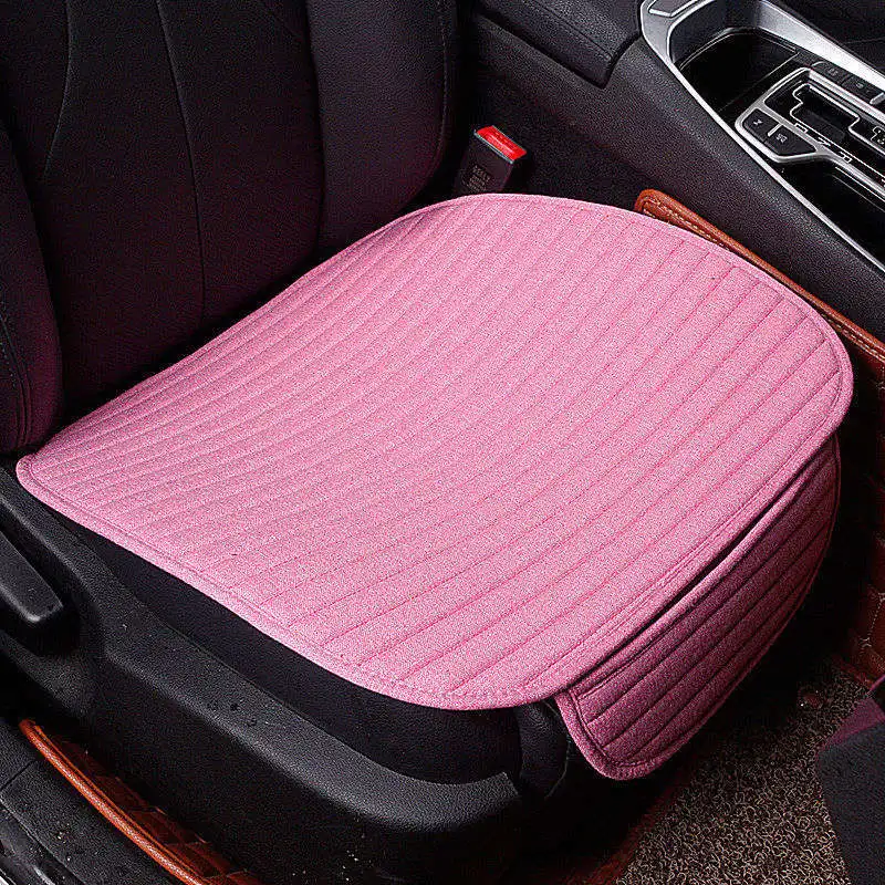 GSPSCN 1 шт. универсальные чехлы для сидений автомобиля дышащая льняная подушка для сидения Подушка для стула протектор автомобиля-Стайлинг Аксессуары для автомобилей - Название цвета: Front pink