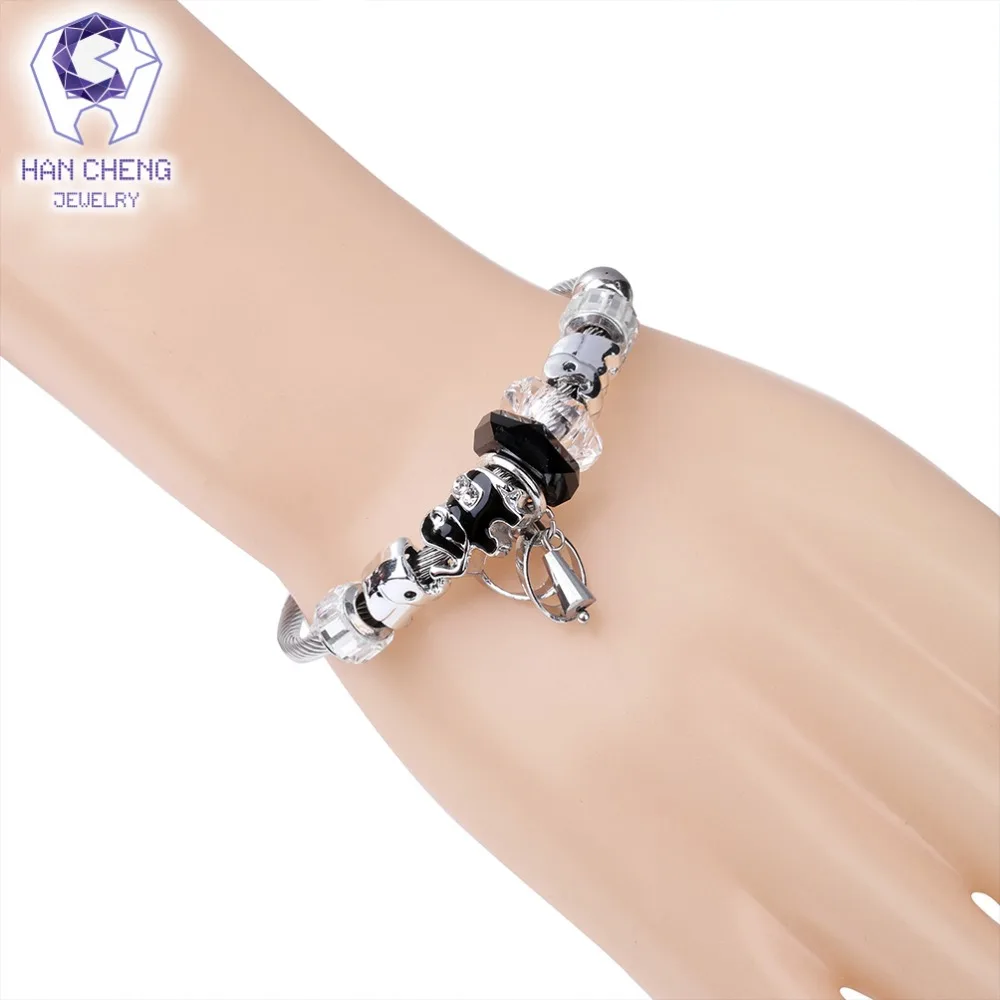 Женский браслет ручной работы HanCheng Boho Elephant стразы хрустальные бусины ювелирная