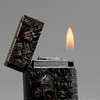 De moda Zombie encendedor con relieve Sharp PING sonido de rueda de encendedor de cigarrillos de los hombres de Gas de Metal llama de butano encendedor fumador regalo ► Foto 3/5