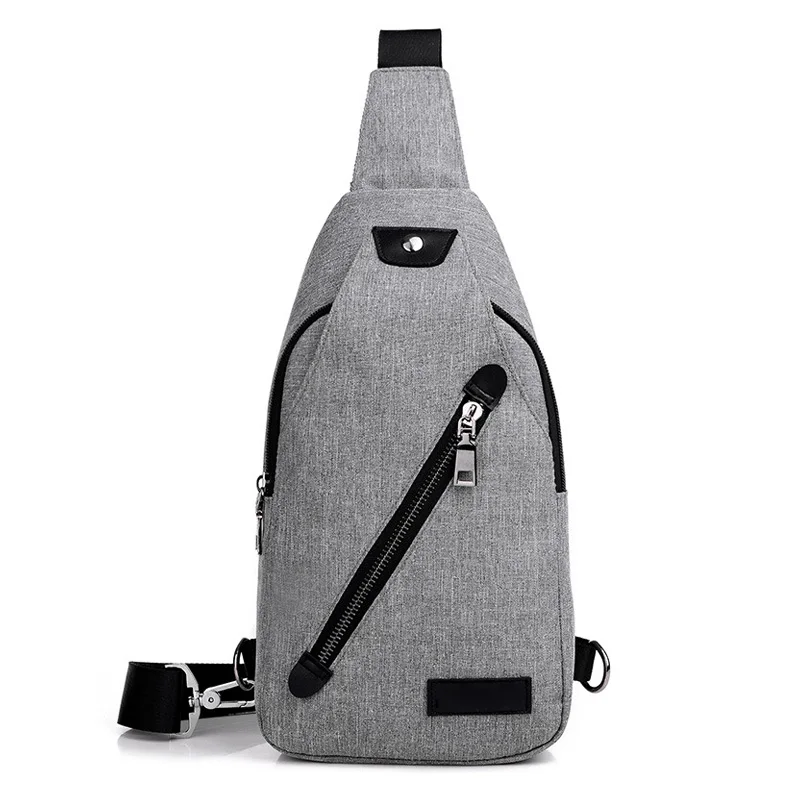 Fashion Travel Men Shoulder Chest Bag With USB Charging Port Casual Man