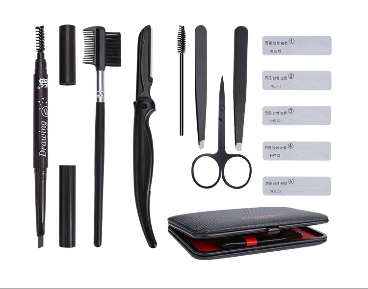 8 in 1 man Eyebrow Trimming Kit Portable Tweezer and Scissor Set for Eyebrow Grooming 2