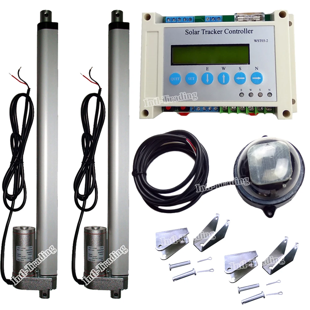 

Dual Axis Complete Solar Tracking Kits- 2* Heavy Dury 14" Linear Actuator &Electric Controller for Solar Tracker Sunlight Track