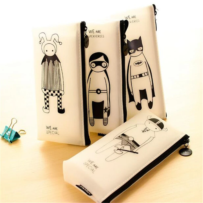 

Creative Cute Cartoon Silicone Pencil Case Lovely Kawaii Rabbit Pencil Bag For Kids Korean Stationery Free Shipping 1123
