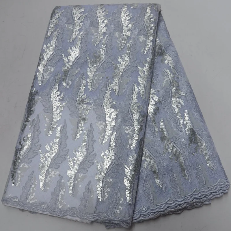 

Shining Latest African Tulle Lace Best Quality Double Organza Lace In Switzerland With Full Sequins Lace For Wedding PSA147-2863