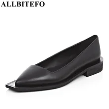 ALLBITEFO bout pointu en cuir véritable marque casual femmes pompes à talons hauts plate-forme de mode de Haute qualité dames chaussures