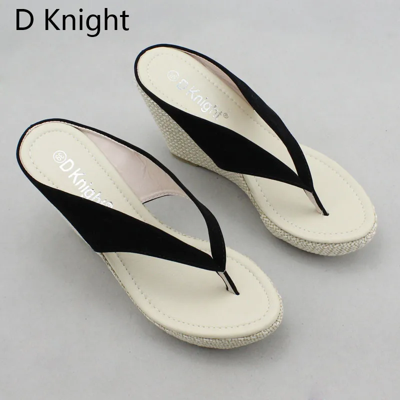 Bohemia Summer Platform Wedges Sandals Comfortable Slip On Slippers Black Red Pink Flip Flops Wedges Heels Sandalias Plataforma (3)