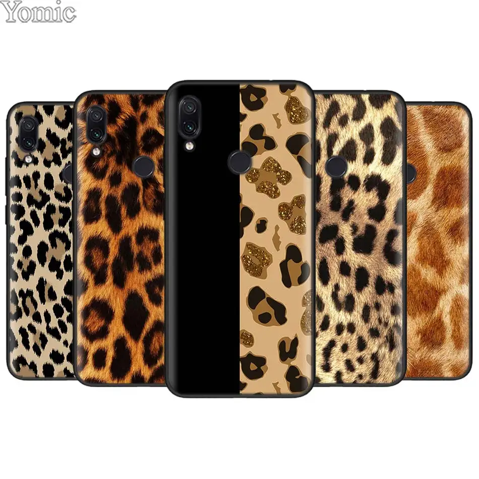 

Leopard Print TPU Soft Silicone Phone Case Cover for Xiaomi Redmi 7 6 5 Note 7 5 6 Pro 4X 5A 6A S2 GO Poco F1 Black Case