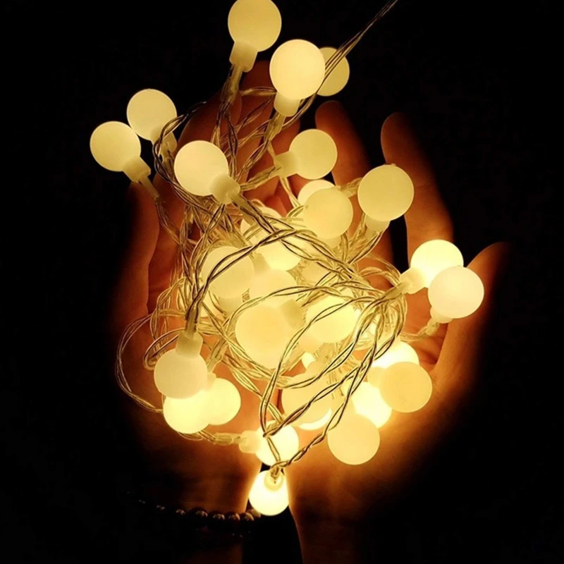 

1.2M 3M 6M 10M Cherry Balls Fairy String Decorative Lights Battery Operated Wedding Christmas Outdoor Patio Garland Decoration