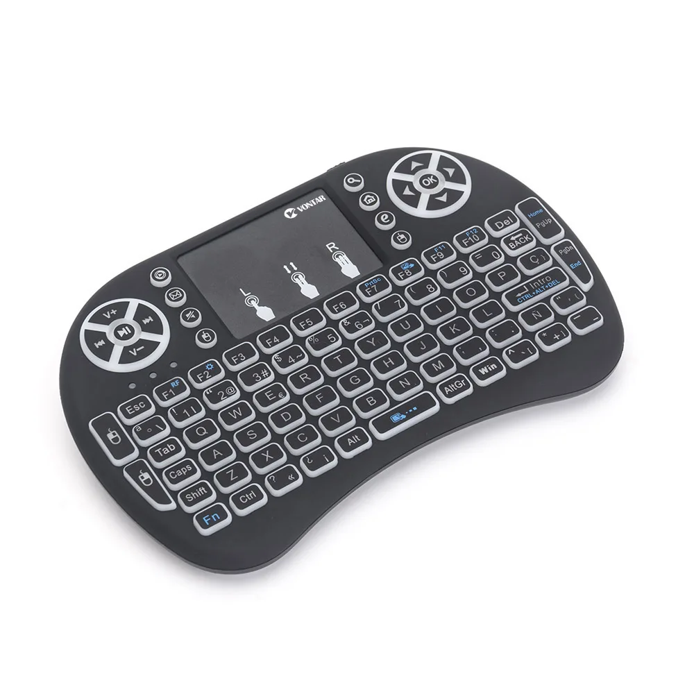 Клавиатура i8 с подсветкой, английская, русская, испанская, с тачпадом, 2,4G, мини-клавиатура Air mouse для Android tv Box 8,1X96 max Tanix TX6