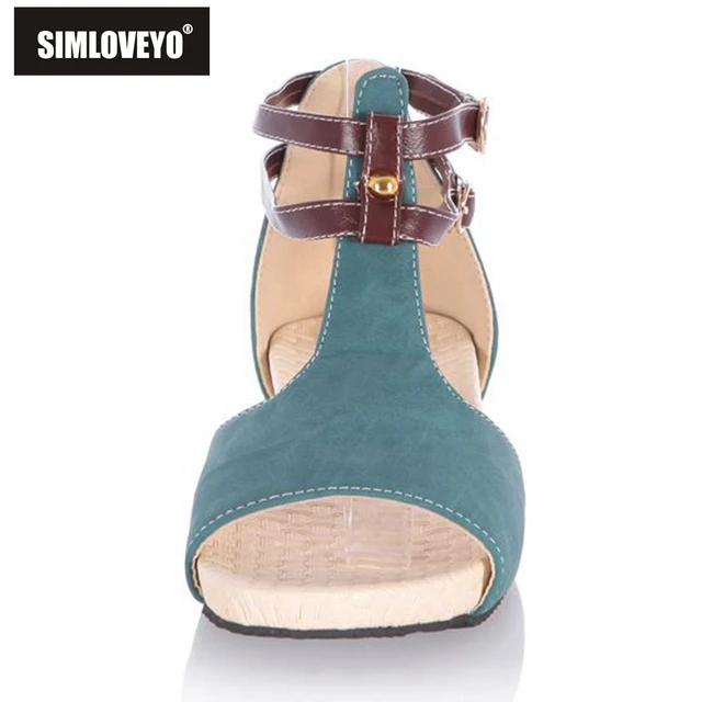 SIMLOVEYO Woman Sandals Soft Open Toe Ankle strap Sandals Casual Flat Women Shoes 2017 New Fashion Beige Blue Yellow Pink QL1101