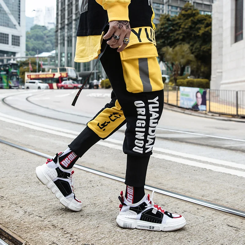 

Europe and the United States big pocket overalls loose men's clothing trousers students street dance hip hop halon pants pants