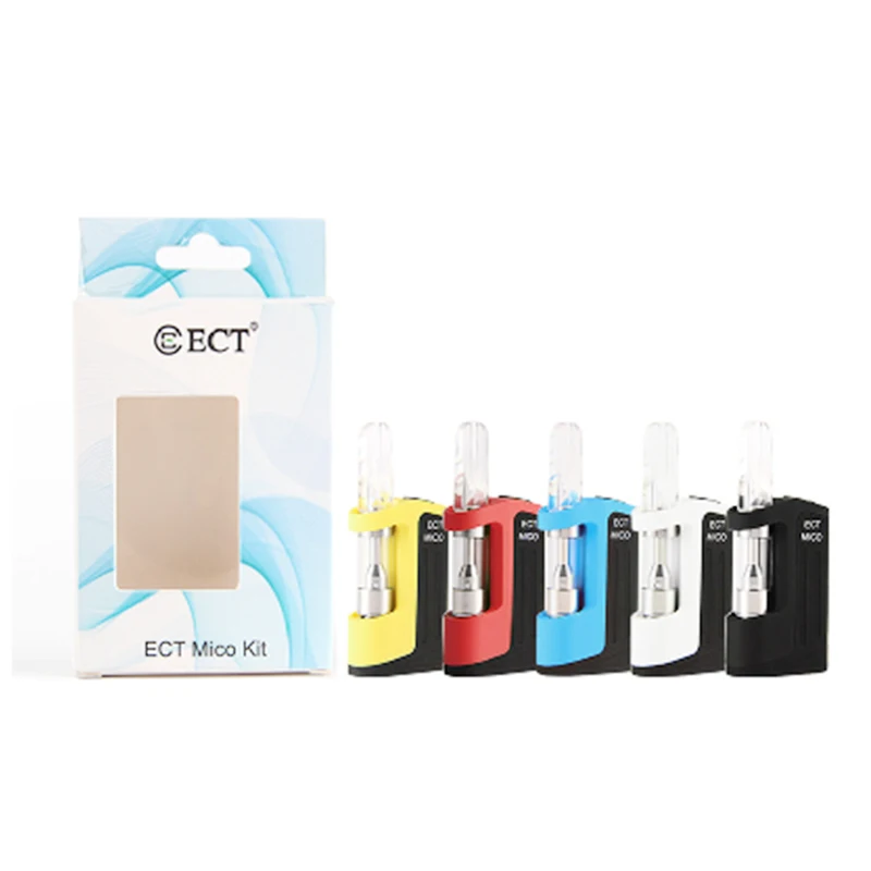 

Original ECT Mico Vaporizer Kit with 0.5ml ceramic G5 vape cartridges real 350mah preheat battery 510 thread strater kits