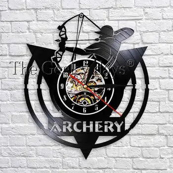 

Arrows In The Hands Of Warriors Archery Bow Archery Wall Clock Modern Design Archery Vinyl Clock 3D Wall Watches Decor
