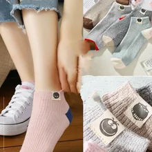 Модные зимние носки корейские хлопковые розовые осенние женские модные забавные носки 10 пар/лот яркие милые тапочки