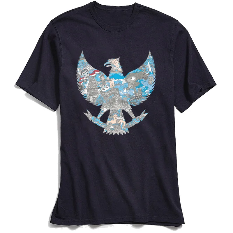 

Indonesia Garuda T-shirt Men Black Tshirt 100% Cotton T Shirts for Boys Short Sleeve Fashion Day Crewneck Simple Style Tops Tees