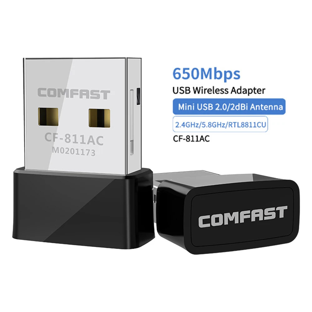 

Free Driver Mini USB Wi fi 650Mbps Adapter 2.4+5 Ghz Antenna USB Ethernet PC Wi-Fi Adapter Lan Wifi Dongle AC Wifi Receiver