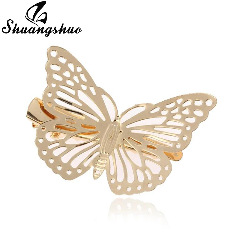 Shuangshuo Золотая Бабочка Зажимная лента для волос аксессуары для волос головное украшение заколки для волос аксессуары для волос милая Повседневная праздничная одежда подарок