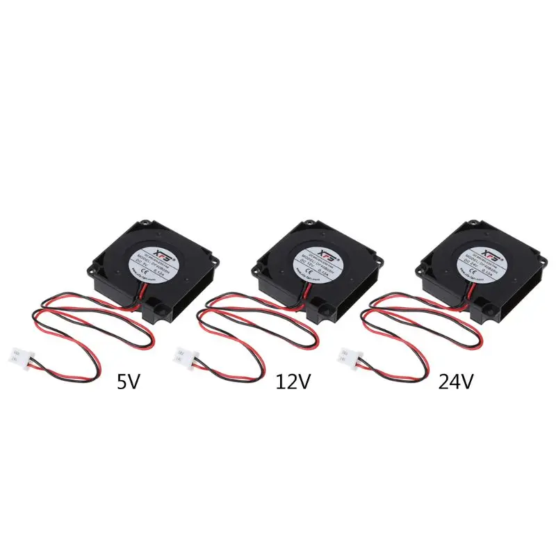 냉각 팬 볼 베어링 송풍기 DC 터보 3D 프린터 액세서리 와이어, 5V 12V 24V