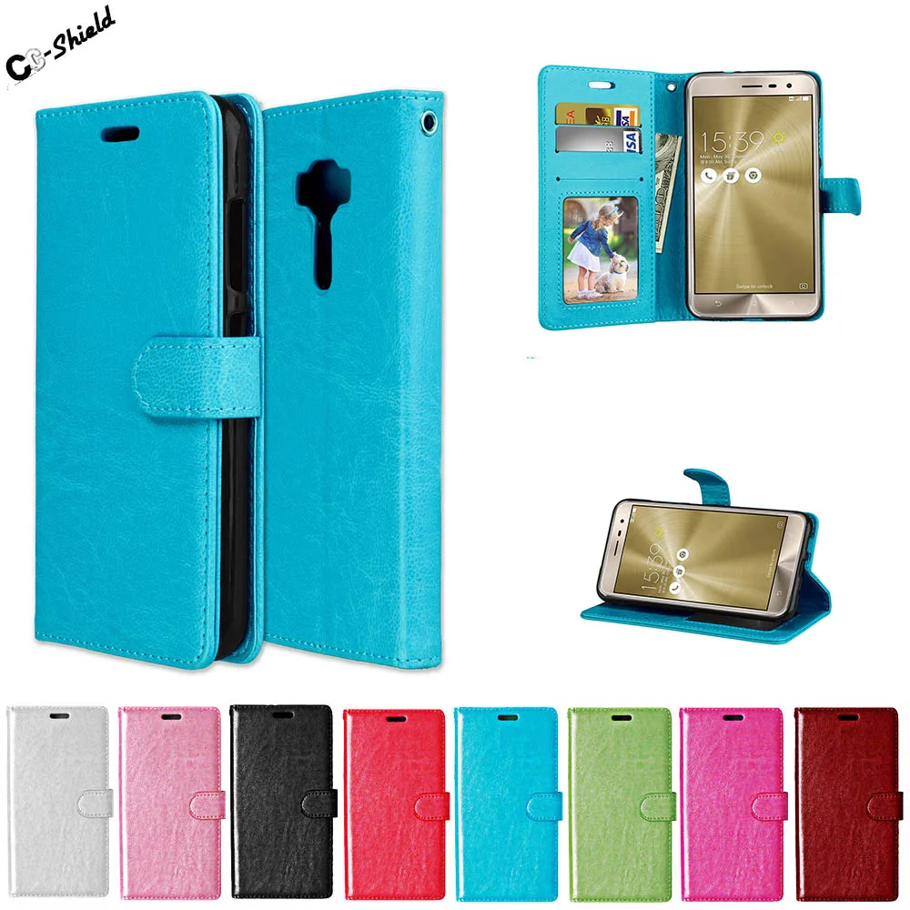 

for ASUS_Z017D ZenFone3 Cover Flip for Asus ZenFone 3 ZE520KL Z017D Z017DA Z017DB ZE ZE520 520KL KL Phone Solid color leather