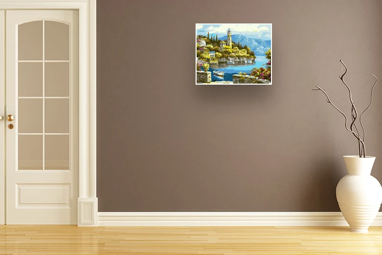 Краска масляная краска по номерам пейзаж на холсте DIY Цифровая раскраска искусство для гостиной украшение стены взрослый Рисунок акриловый
