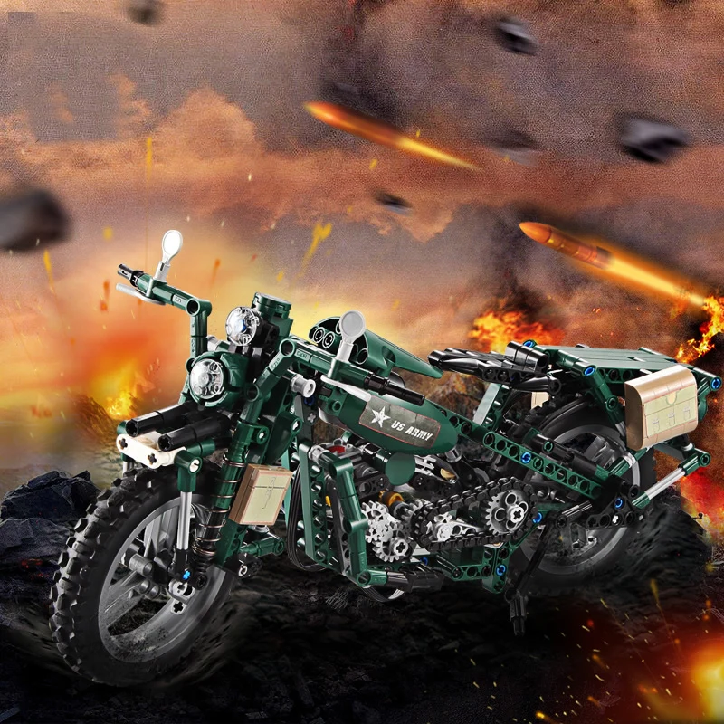 In Stock legoings motorcycle US Military Army Green Technic 550pcs Model Motor Building Block Brick Toys For Children Kids Gifts In Stock legoings motorcycle US Military Army Green Technic 550pcs Model Motor Building Block Brick Toys For Children Kids Gifts