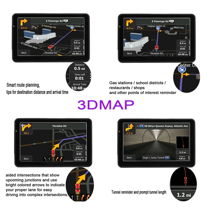 Автомобильный gps-навигатор 7 дюймов четырехъядерный 256-8 Гб преобразования голоса автомобильный gps-навигатор пожизненная карта бесплатное обновление