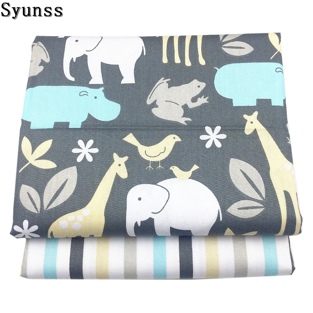 

Syunss Animal Elephant Cotton Fabric Diy Quilting Patchwork Sewing Craft Scrapbooking Home Textile Decor Bedding Clothing Tissus