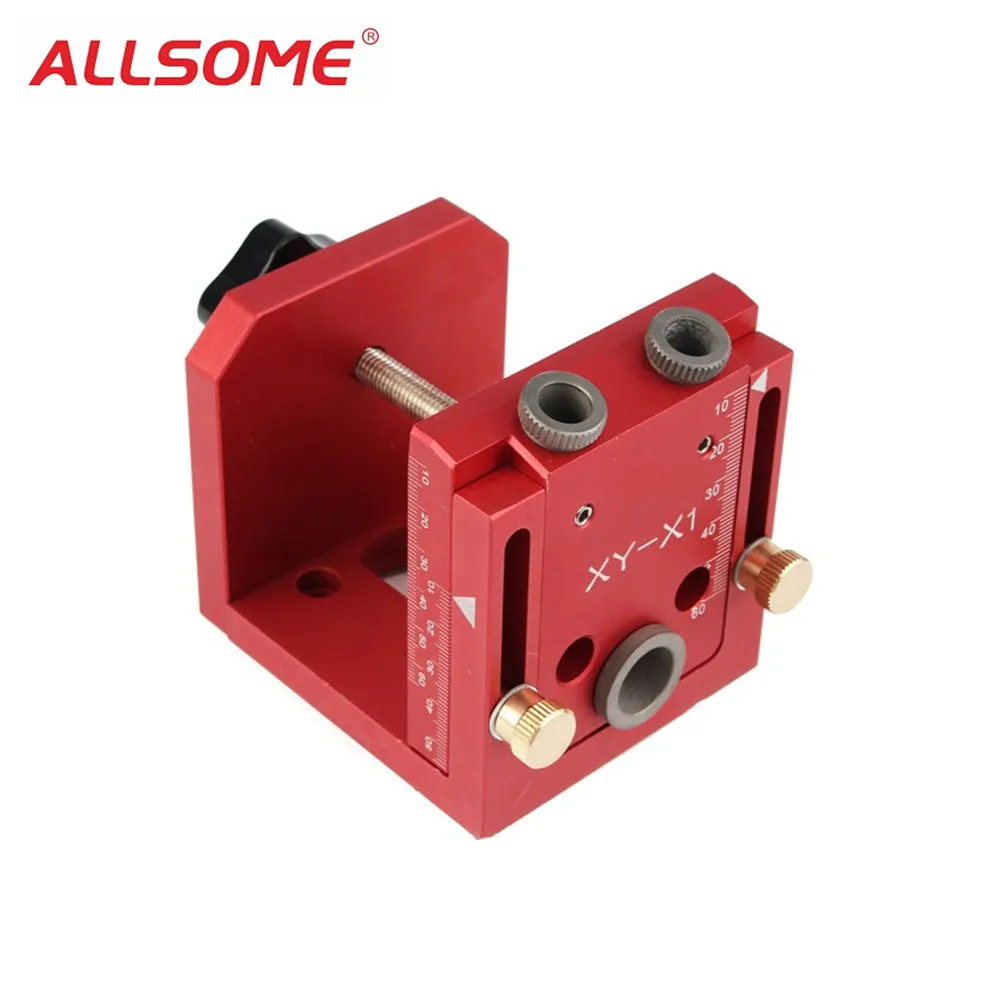 ALLSOME Pocket Hole Drill Guide Dowel Jig Set Woodworking Joinery Master Kit For Kreg Carpentry HT1953 ALLSOME Pocket Hole Drill Guide Dowel Jig Set Woodworking Joinery Master Kit For Kreg Carpentry HT1953