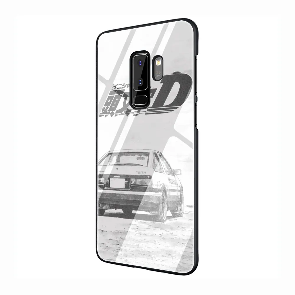 INITIAL D AE86 закаленное Стекло чехол для телефона чехол для Galaxy S7 край S8 9 10 Plus, Note 8, 9, 10, A10 20 30 40 50 60 70 - Цвет: G12