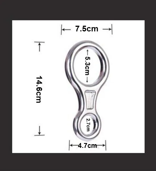 Карабин Xinda алюминиевый сплав магния скалолазание 8 слово кольцо 45KN круглый обруч абсорбирующее устройство спуск медленное спуск