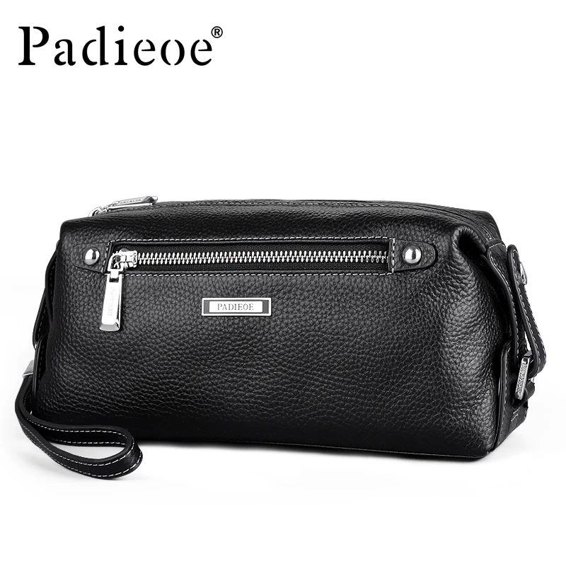 

Padieoe Luxury Brand Business Men Purse Genuine Leather Man Handy Bag High Capacity Long Wallet for Male 2019 Fashion Clutches