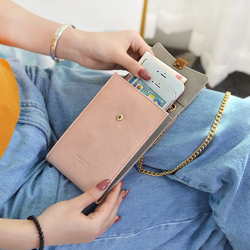 

2019 New Ladies Skew Mobile Bag Student Simple Multi-function Mini Bag Single Shoulder Small Change Wallet Handbag