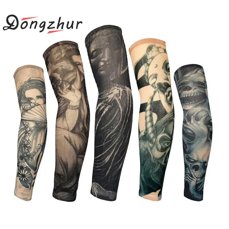

Cycling Sports Arm Warmers Tattoo Sleeves UV Protection Cool Arm Sleeve For Sun Protection Running Arm Warmer Sport Oversleeve