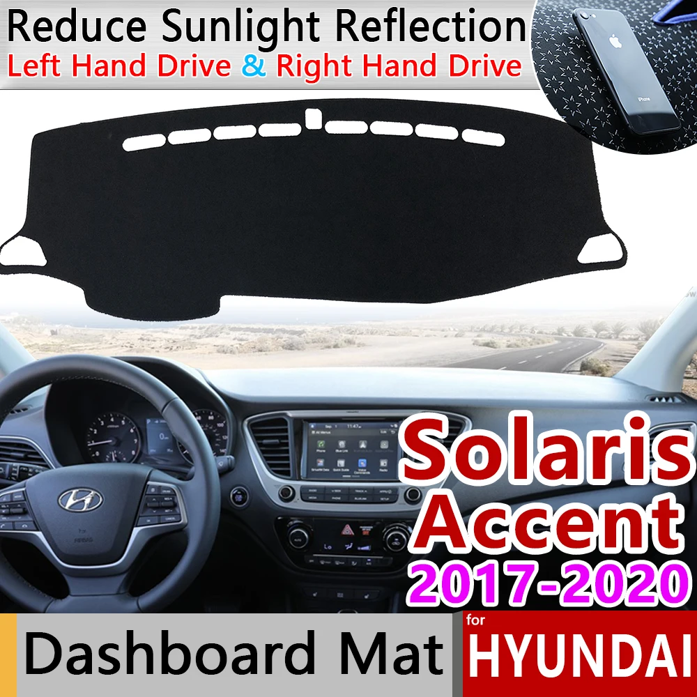 

for Hyundai Solaris Accent 2017 2018 2019 2020 HC Anti-Slip Mat Dashboard Cover Pad Sunshade Dashmat Protect Carpet Accessories