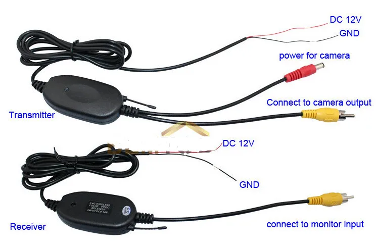 Беспроводной парковочный автомобильный B ackup RCA видео 2,4 приемник передатчика GHz комплект для автомобиля беспроводная камера заднего вида автомобиля DVD gps Monit