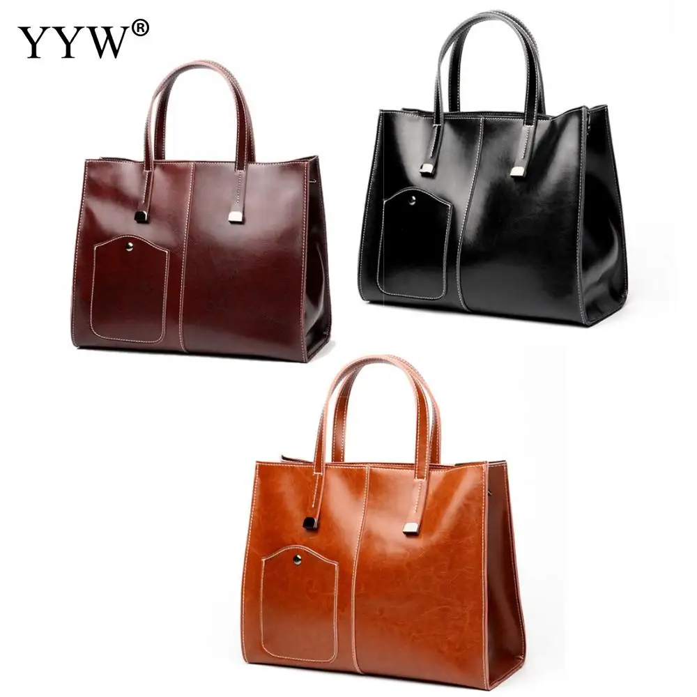 Luxury Women Bags Designer Solid Color Top-Handle Bag for Female 2018 Tote Bag Lady's Leather Handbag Famous Brand Shoulder Bag